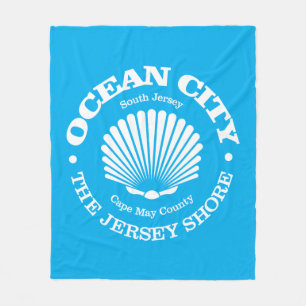 Ocean City NJ (seashell) Fleece Blanket