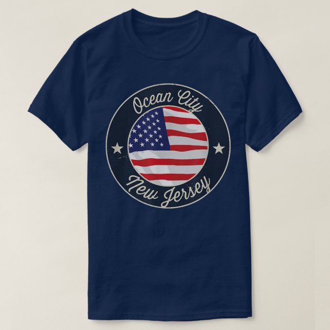 Ocean City - Patriotic New Jersey Souvenir T-Shirt (Design Front)