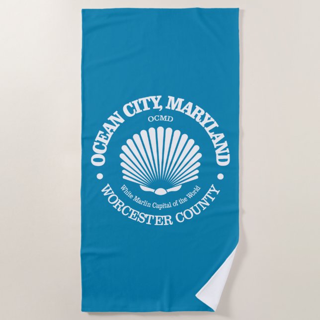 Ocean City (seashell) Beach Towel (Front)