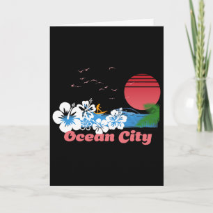 Ocean City Vacation Maryland Surfing Clothing Card