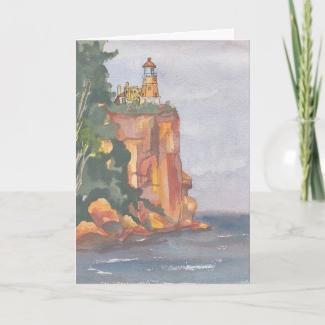 "Ocean Cliff" Watercolor Sketch Greeting Card (Front)