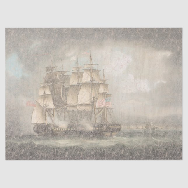 Ocean Clipper Sailing Ship Boats Sea Tissue Paper (Front)