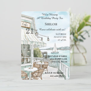 Ocean Coast Cafe Birthday Invitation