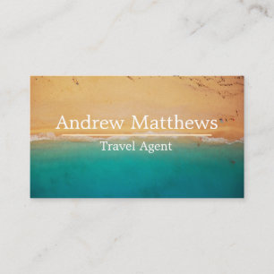 Ocean Coastal Beach Sea Travel Aqua Blue Landscape Business Card