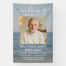 Ocean Coastal Male Photo Funeral Memorial