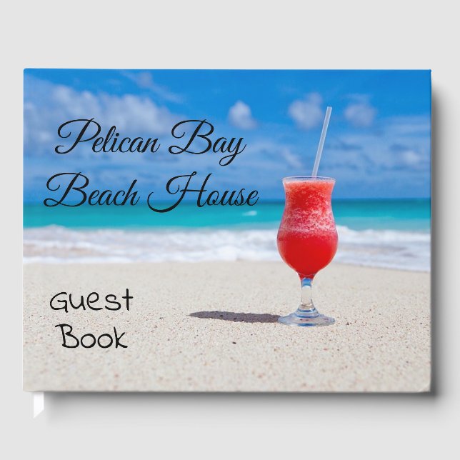 Ocean Cocktail Beach House Home Guest Book (Front)