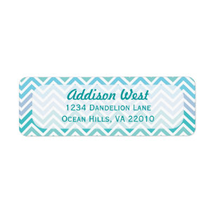 Ocean Colours Chevron Address Labels