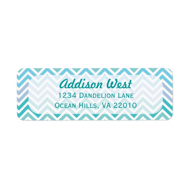 Ocean Colours Chevron Address Labels (Front)