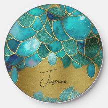 Ocean colours gems faux golden and glam custom nam