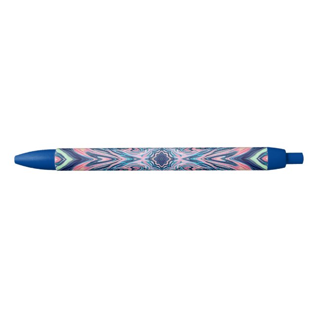 ocean coral agate pattern blue ink pen (Front)