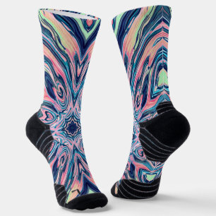 ocean coral agate pattern socks