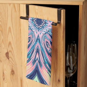 ocean coral agate pattern tea towel