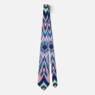 ocean coral agate pattern tie