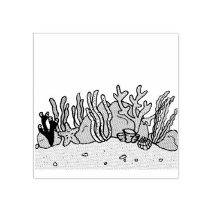 Ocean Coral Sea Floor Rubber Stamp