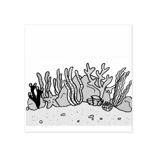 Ocean Coral Sea Floor Rubber Stamp (Imprint)