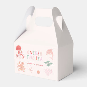 Ocean Creature Pink 1st Birthday Party Favour Box