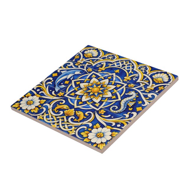 Ocean Crest Medallion Tile (Side)