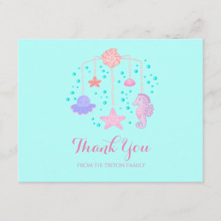 Ocean Crib Mobile Baby Shower Thank You Card