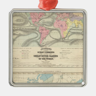 Ocean Currents and the Great River Basins Metal Tree Decoration