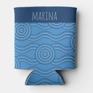 Ocean Customisable Name Australian Dreamtime Can Cooler