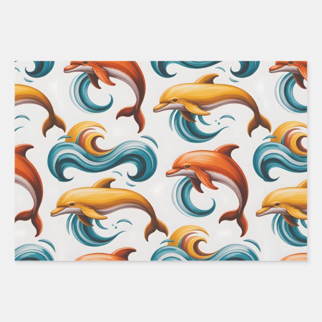 Ocean Dance Wrapping Paper Sheet (Front)
