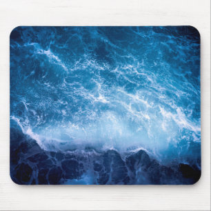 Ocean - Dark Blue Waves Mouse Mat