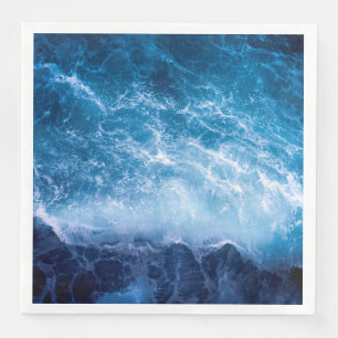 Ocean - Dark Blue Waves Napkin