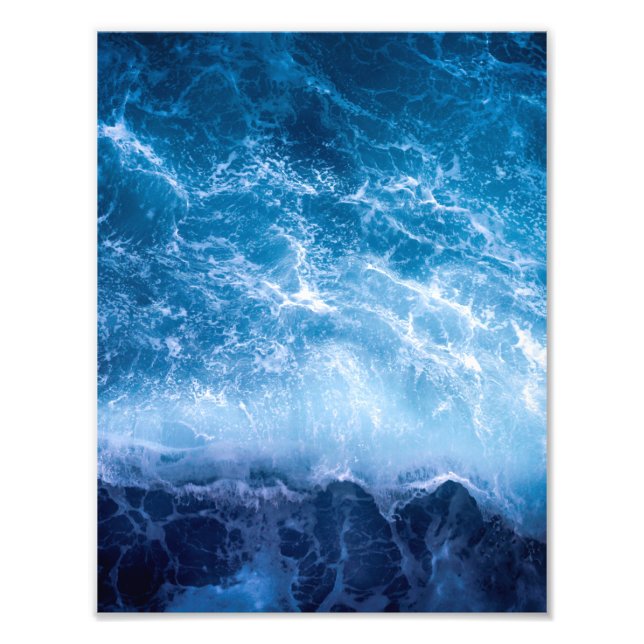 Ocean - Dark Blue Waves Photo Print (Front)