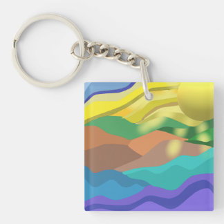  Ocean Dessert Summer Landscape Abstract  Key Ring