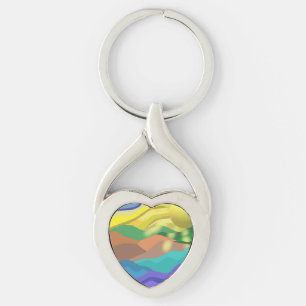 Ocean Dessert Summer Landscape Abstract Key Ring