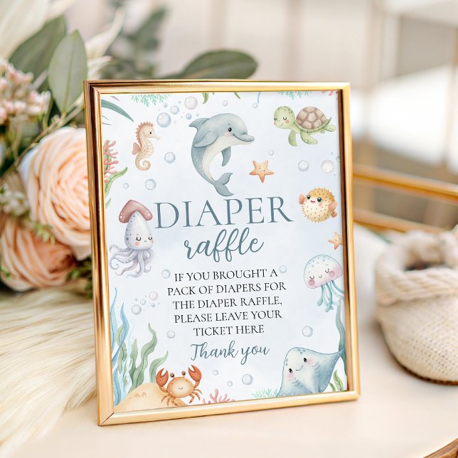 Ocean Diaper Raffle Table Sign (Creator Uploaded)