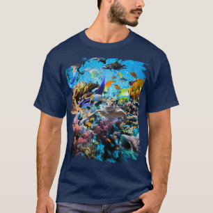 Ocean Dolphin Shark Turtle Coral Sea Fish Orca Wha T-Shirt