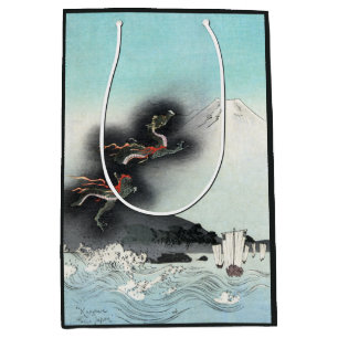Ocean Dragon Rising to Mt. Fuji HOKUSAI Ukiyo-e Medium Gift Bag