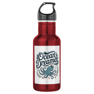 Ocean Dreamer Cute Little Octopus with Sea Element 532 Ml Water Bottle