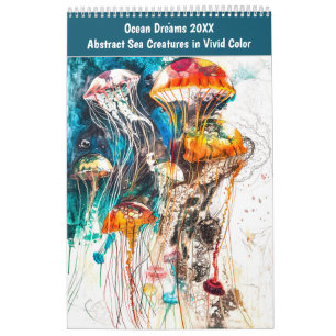 Ocean Dreams 2026 – Abstract Sea Creatures in Vivi Calendar