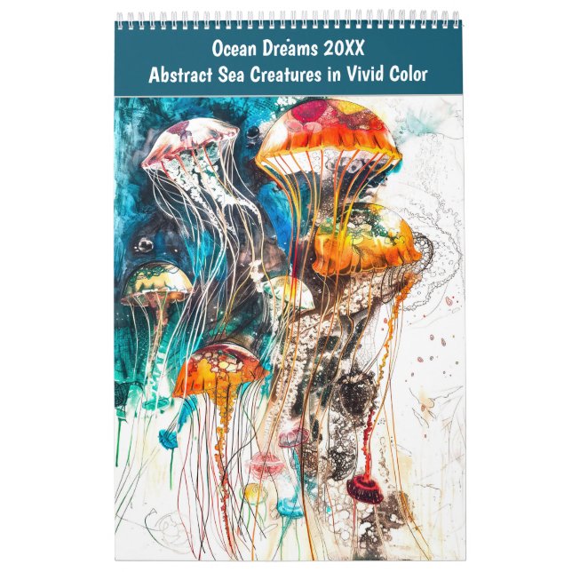 Ocean Dreams 2026 – Abstract Sea Creatures in Vivi Calendar (Cover)