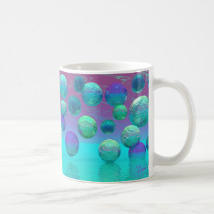 Ocean Dreams - Aqua and Violet Ocean Fantasy Coffee Mug