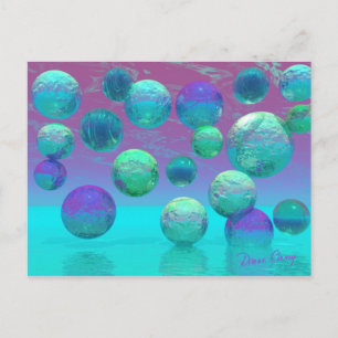 Ocean Dreams - Aqua and Violet Ocean Fantasy Postcard