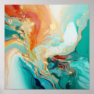 Ocean Dreams III Dutch pour design Poster