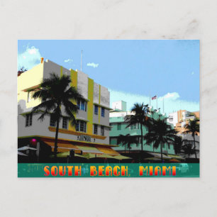 Ocean Drive Art Deco poster Postcard