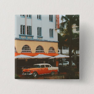 Ocean Drive, South Beach, Miami 15 Cm Square Badge