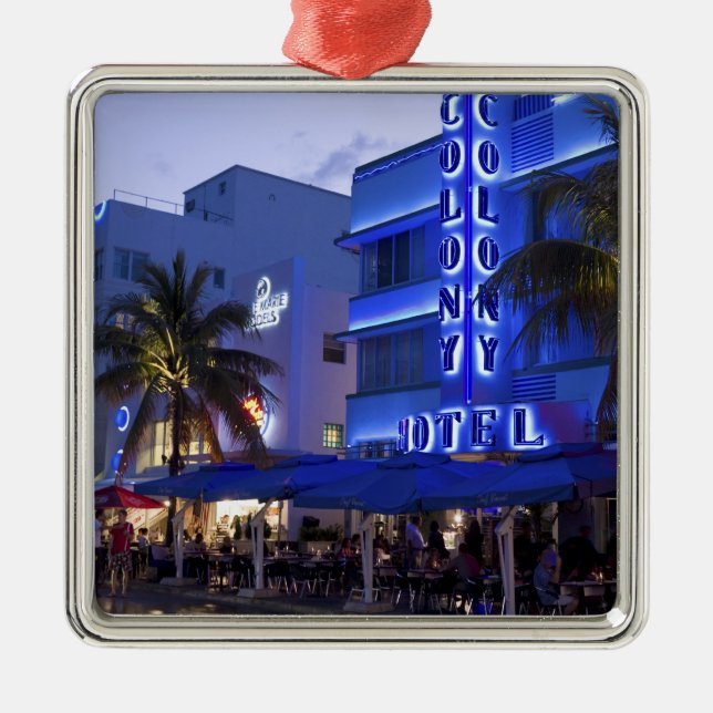 Ocean Drive, South Beach, Miami Beach, 2 Metal Tree Decoration (Front)