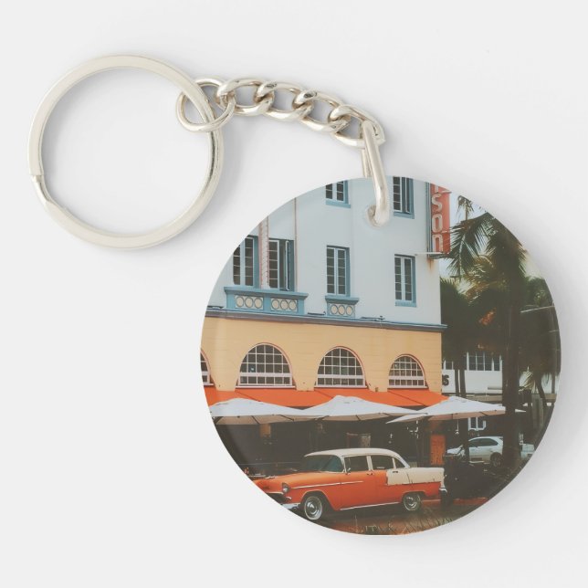 Ocean Drive, South Beach, Miami Key Ring (Front)
