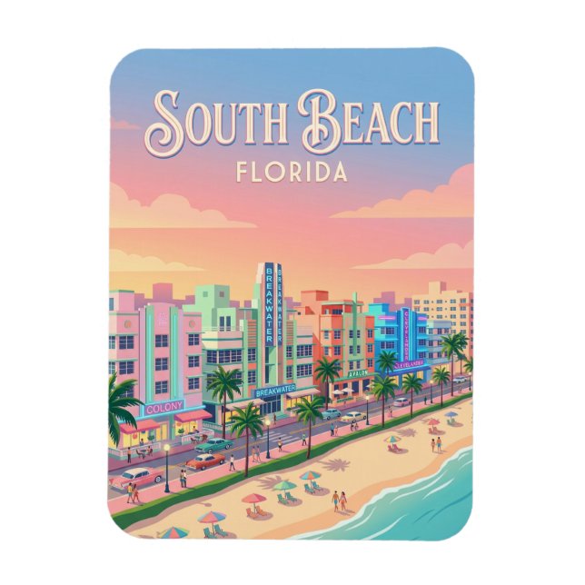 Ocean Drive USA Magnet (Vertical)
