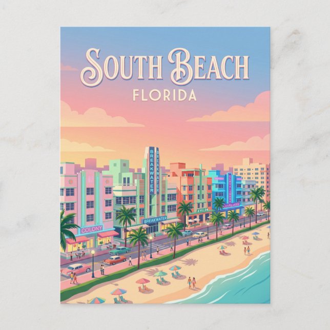 Ocean Drive USA Postcard (Front)