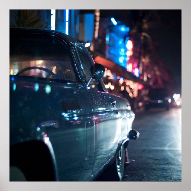 Ocean Drive vintage car Poster (Front)