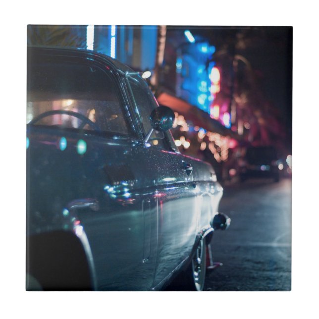 Ocean Drive vintage car Tile (Front)