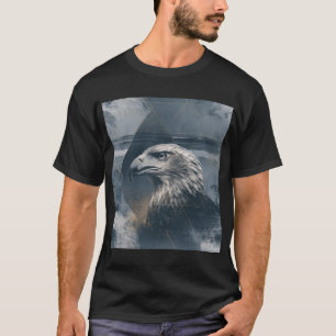 Ocean Eagle – Geometric Double Exposure T-Shirt