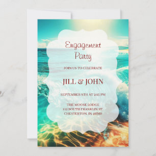  Ocean  Engagement Party Breeze Wedding Invitation