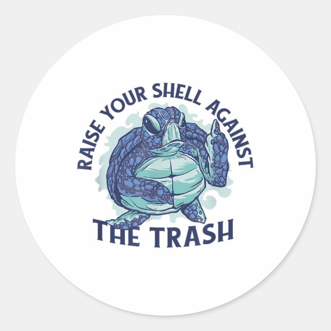 Ocean Environmental Protection Turtle _1  Classic Round Sticker (Front)